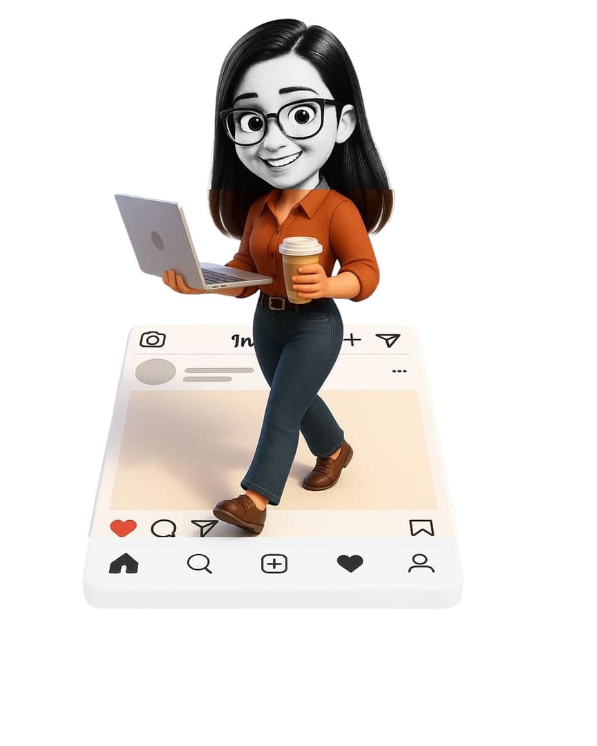 Readily skilled woman teaching social media marketing and SEO to students.